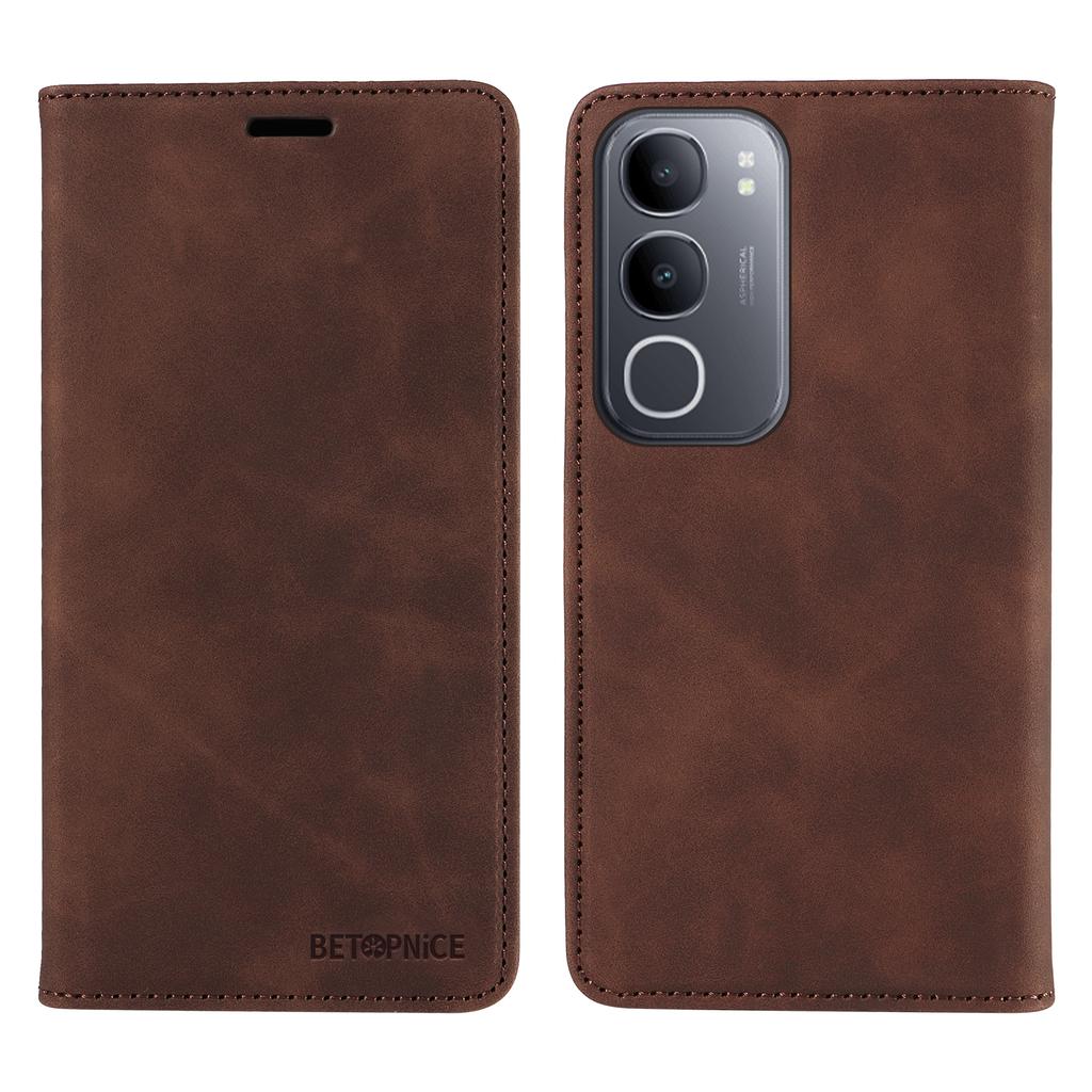 For vivo Y50 Case BETOPNICE Magnetic Closure RFID Blocking Wallet Stand Leather Phone Cover
