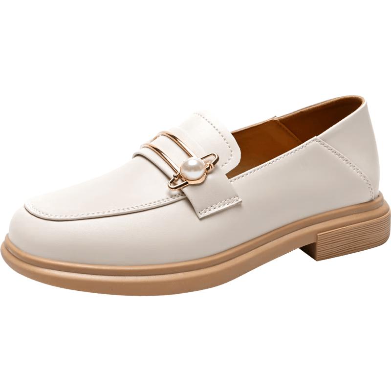 ZHR Women s Genuine Leather Pearl Two-Wear Loafers 36