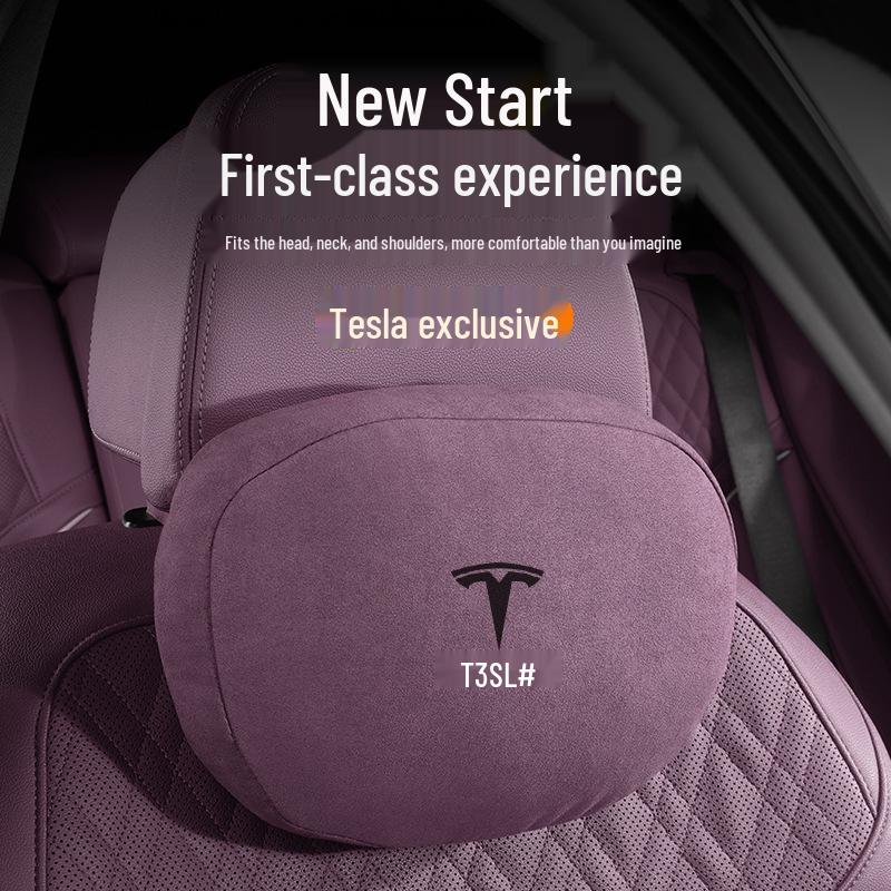 Cuscino per Poggiatesta e Lombare Viola per Maybach, Mercedes, Tesla - Protezione del Collo e Comfort per Tutte le Stagioni