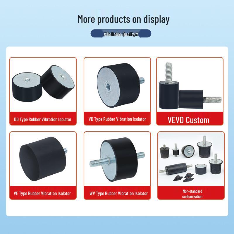 VD Type Cylindrical Rubber Vibration Isolator Pad with Inner & Outer Thread – NHE02 Motor Shock Absorbing Foot Pad