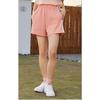 Li Ning Sports Fashion Series Color Block Side Button Elastic Waist Straight Leg Shorts Women shorts Bright-Orange Pink AKSS964-1