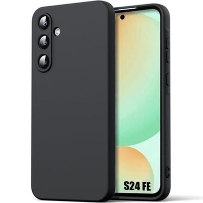 Hülle für Samsung Galaxy S24 FE (nicht für S24) - Silikon Flüssigschutz Slim Kratzfest Schwarz