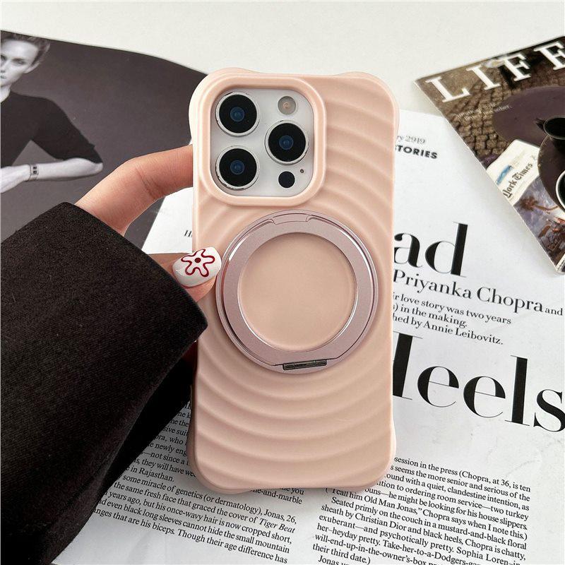 

Wave Pattern Magnetic Stand Skin-Feel iPhone 17 Pro Max Protective Case 14ProMax