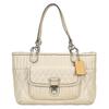 Used Tote Bag 19857 Leather Beige Pearl Quilting