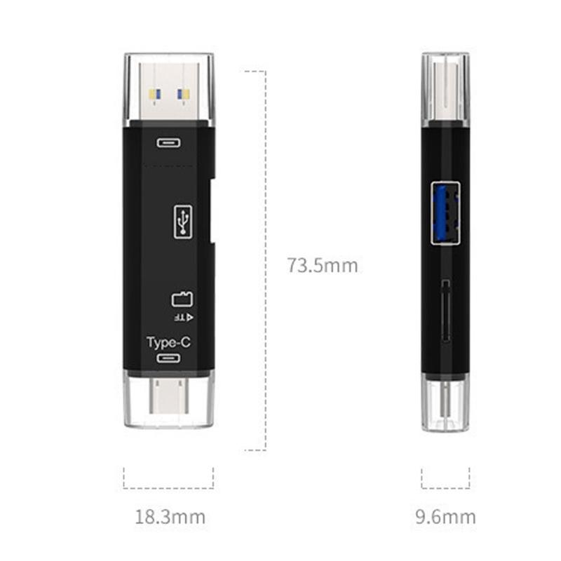 5 in 1 Multifunction USB Type C Memory Card Reader Replacement for Computer Dock Type C Adapter Mobile Device