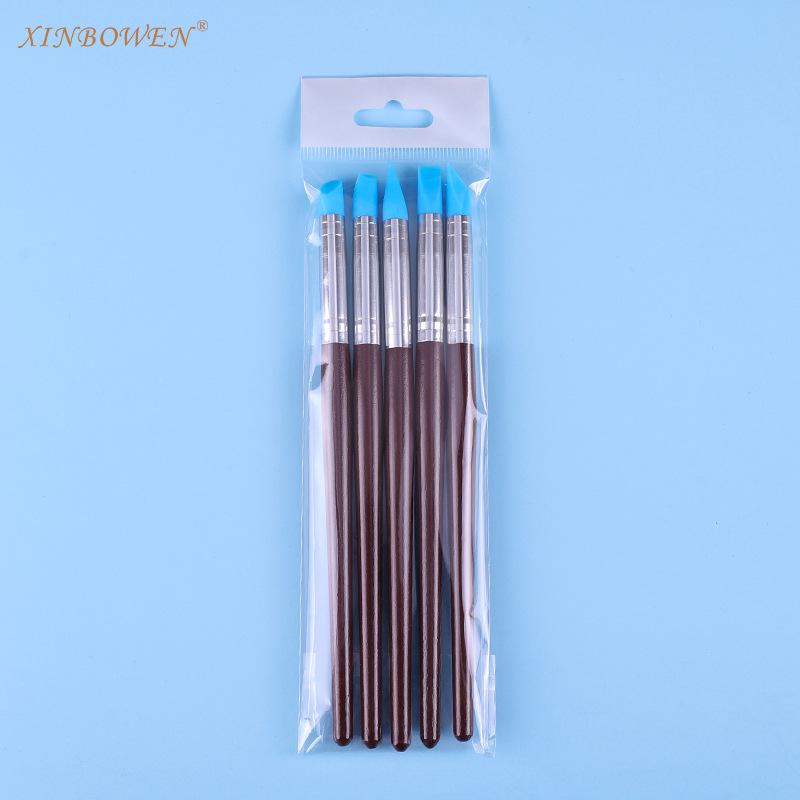5-Piece Soft Tip Silicone Pottery Clay Tools Set for Mark and Fingerprint Removal