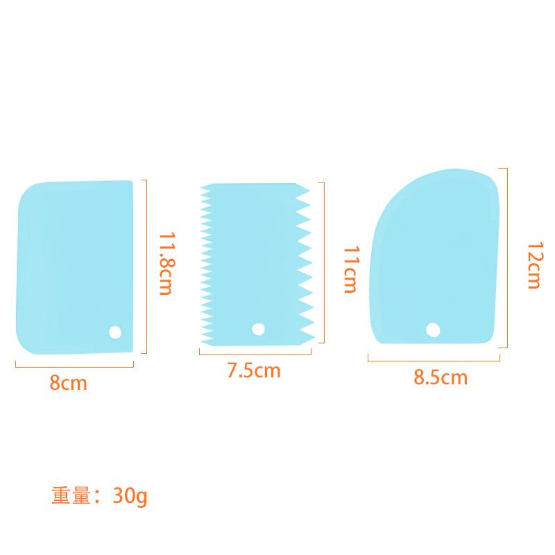 3Pcs Cream Scraper Set Kitchen Baking Cream Cake Scraper Household Dough Cutter DIY Baking Tool Color Scraper