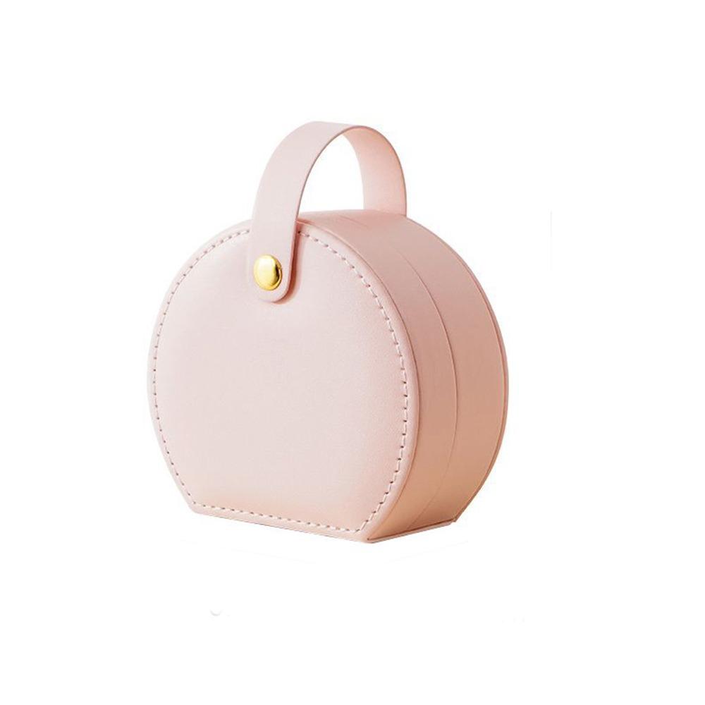Handheld PU Leather Jewelry Organizer PU Leather Jewelry Case Mini Jewelry Storage Box Travel Use
