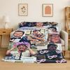 Fashion Pedro Pascal Star Flannel Blanket Soft Warm Throw Blanket for Bedroom Living Room Bed Travel Camping Picnic Gift Kids