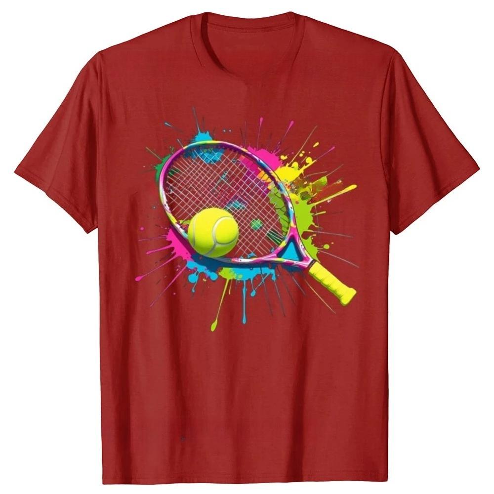 

Fun and Colorful Tennis Player Graphic Tshirt Womens Fashionable Casual Tshirt Women Clothing Fashion Summer Streetwear Y2K S