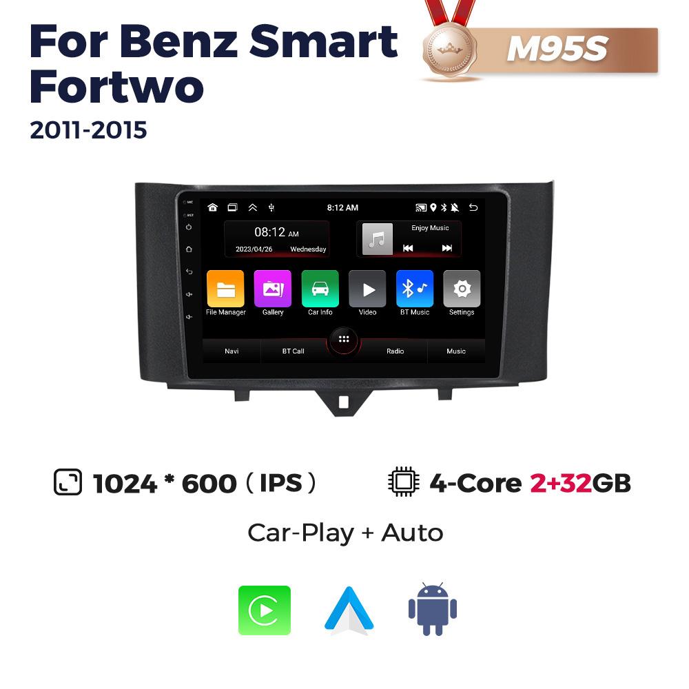 NaviFly Wireless Carplay Android System Car Radio Multimedia Player For Mercedes Benz Smart Fortwo 451 2011 2012 2013 2014 2015