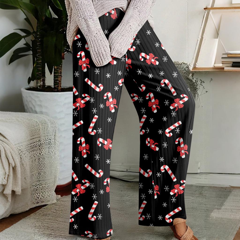 Pajama Pants, Sleepwear, Casual Drawstring Elastic Waist Pants, Comfortable Straight-leg Loose Pants