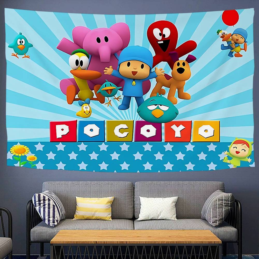 Cartoon PPocoyo Hanging Bohemian Tapestry Hanging Tarot Hippie Wall Rugs Dorm Wall Hanging Home Decor
