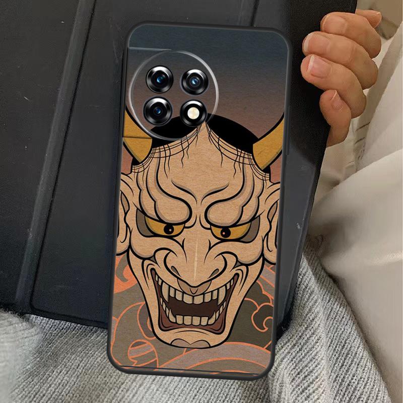 Samurai Oni Mask Case For OnePlus 11 10 9 8 Ace Pro 11R 9RT 10T 8T OnePlus Nord N20 N10 2T CE 2 Lite Cover