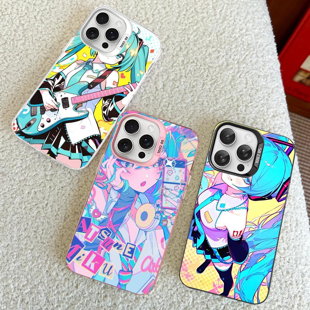 Cartoon Kawaii H-Hatsune Cute M-Miku Phone Case For IPhone 16 15 14 13 12 11 Pro Max X XR XSMAX 8 7 Matte Shockproof Back Cover