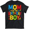 Birthday Party Mom of The Birthday Boy Shirt Building Block T-Shirt, Tank Top, Long Sleeve, Sweatshirt, Hoodie Men Women Kids Made In Canada Black