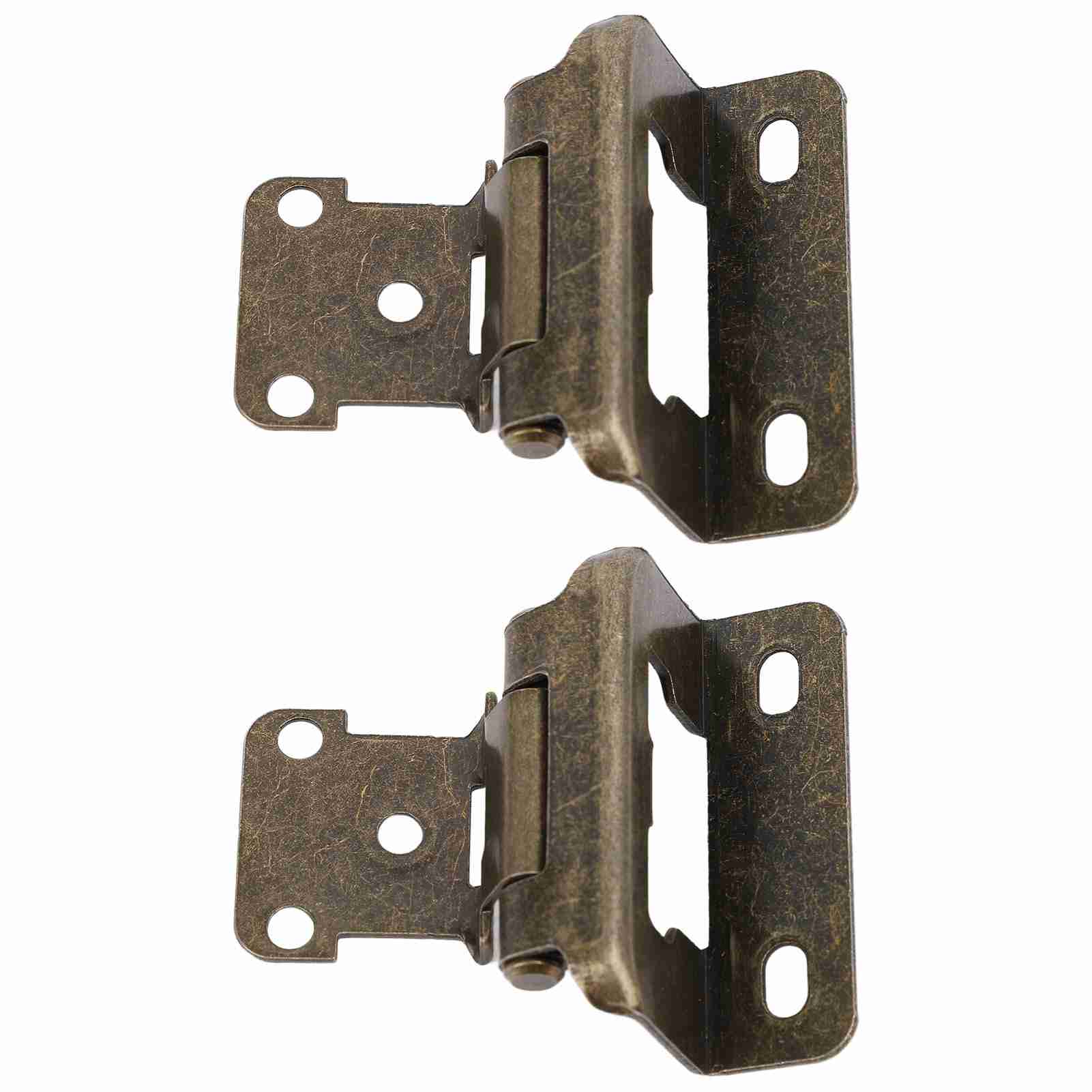 

2Pcs Self Closing Cabinet Hinge 1 2in Enhanced Safety Steel Semi Wrap Overlay Cupboard Door Hinge for Kitchen Bathroom Bronze бронзовый