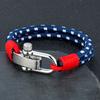 Nautical Style Double Strand Rope with Stainless Steel Shackle Clasp Wrap Bangle Unique Sailing-Inspired Gift for Men