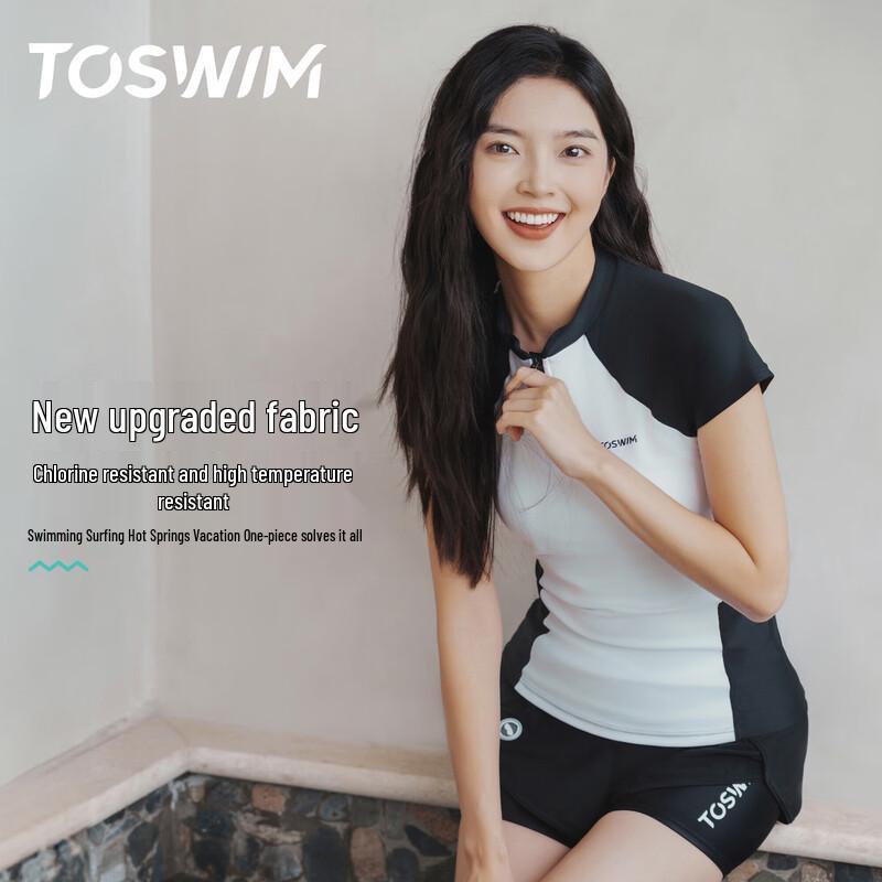 Женский купальник-рашгард TOSWIM, двухсекционный, с коротким рукавом M