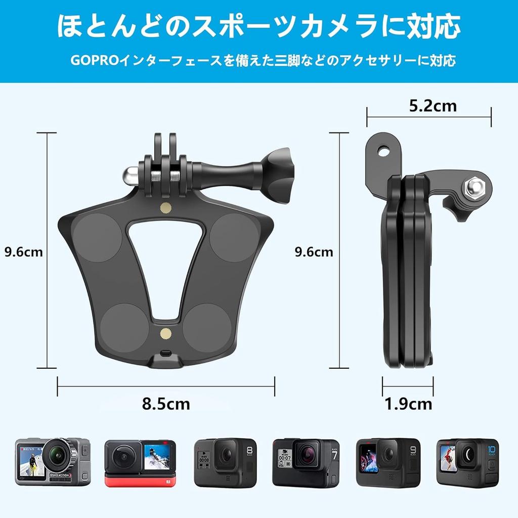 ActyGo Magnetic Mount for GoPro, Quick Release, Compatible with Smartphones and Other Action Cameras, Compatible with Media Mod