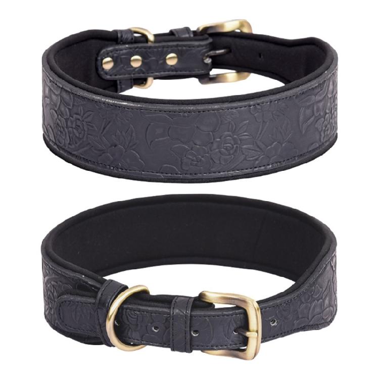 Leather Collar Wide Dog Collars Comfortable Padded Collar for Medium Small Dogs