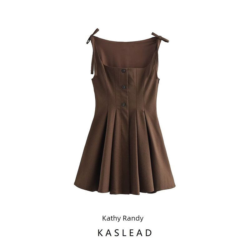 Kaslead New Arrival Women's Clothing Fashion Style Fashion Bowknot Decoration Gingham Dress 3067213