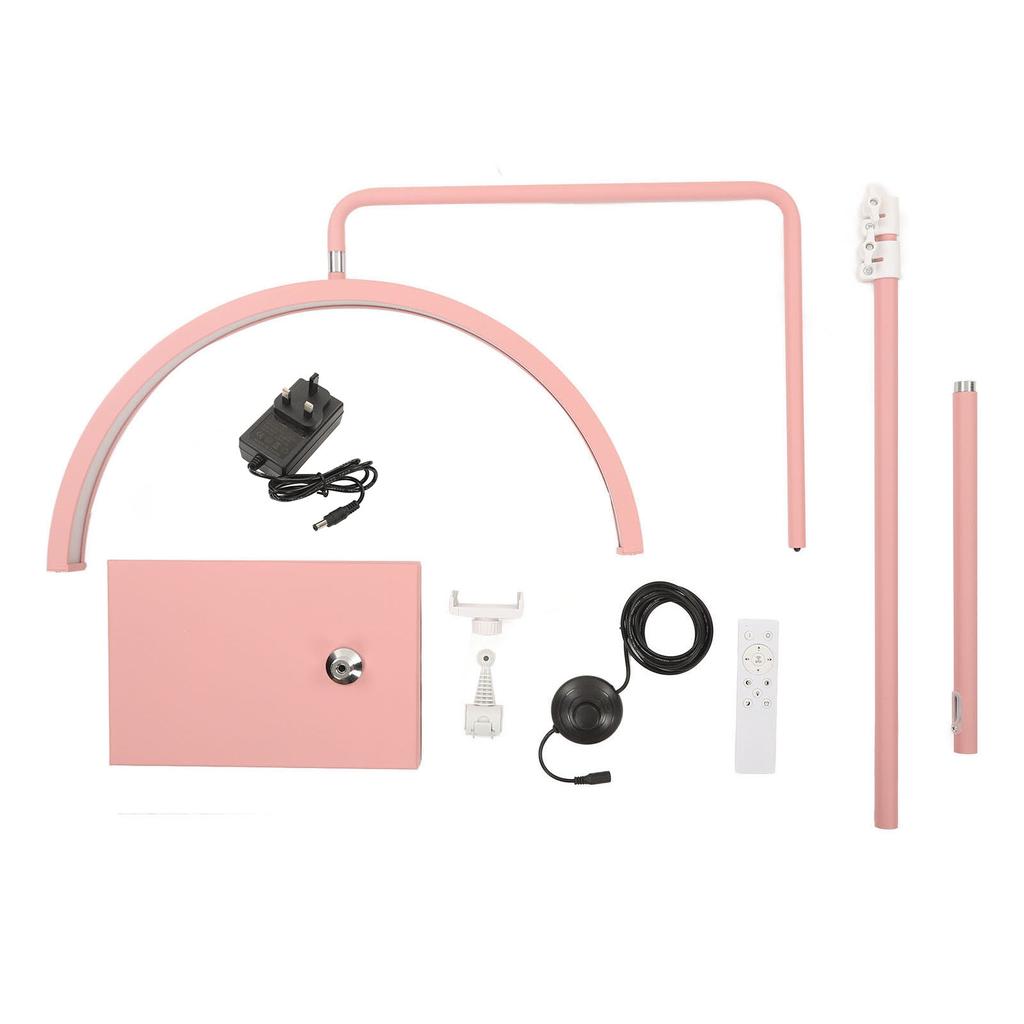 22 Inch 40W Beauty LED Floor Light 2700 to 5600K Pink Half Moon Lamp for Eyebrow Tattoo Nail Art