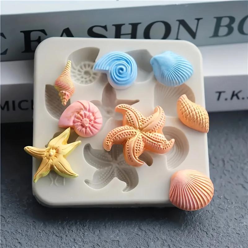 3D Ocean Conch & Starfish Silicone Mold Biological Baking Cake Decoration Tool for Chocolate Candy DIY