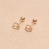 14K Dot Heart Mini Piercing Earrings