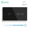 BSEED Touch Dimmer Switches 1gang1way Wall Light Switch LED Dimmer Plus EU Wall socket USB EU Standard Blue Backlight 10A