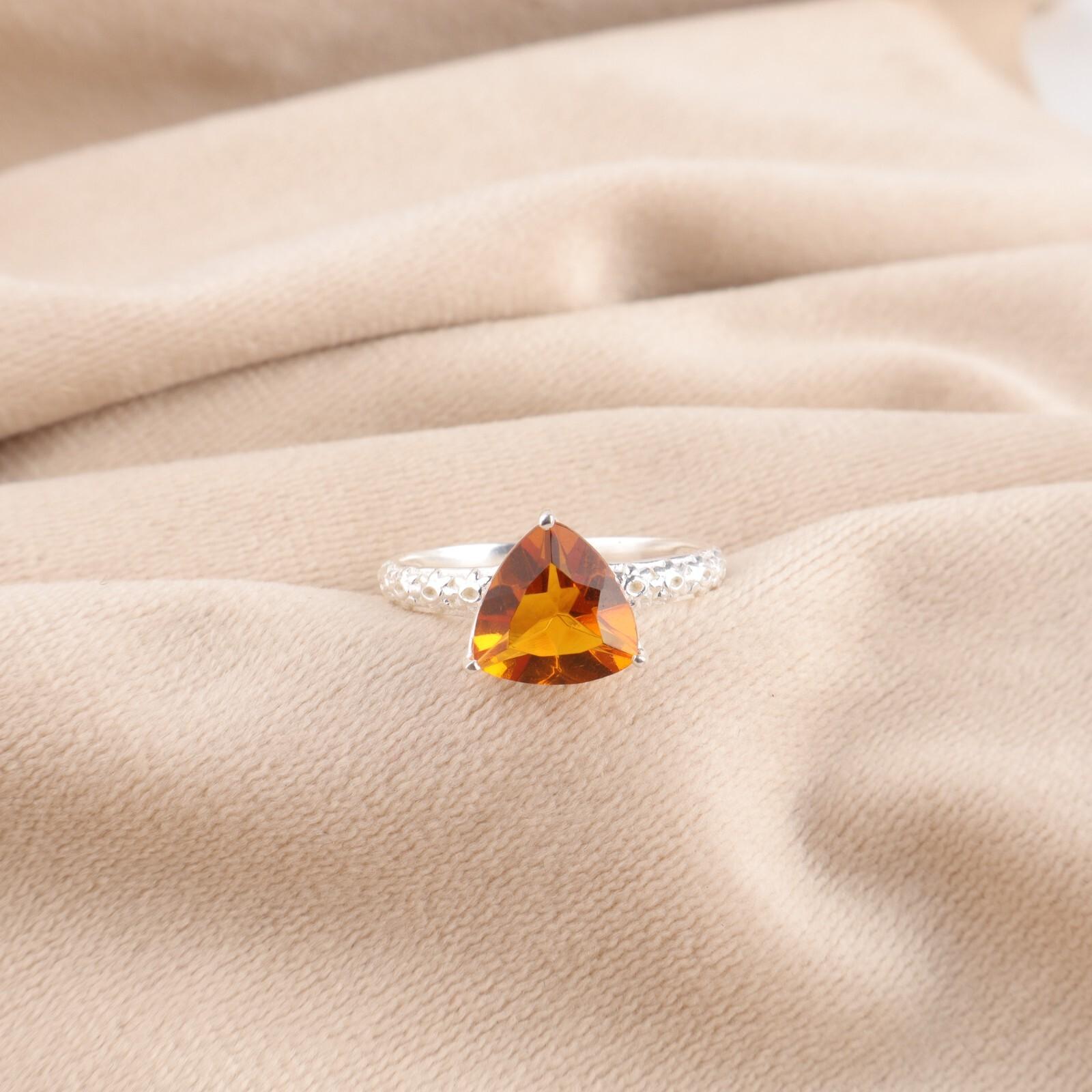 

Цитрин Драгоценный камень 925 Стерлинговое серебро Ювелирные изделия Ручной работы Изящное кольцо Подарок для жены CZR-10-4 9