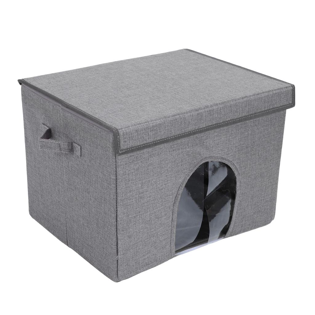 Pet Cooling House Foldable Portable Long Lasting Cat Dog Cooling Ice House for Home Outdoor Travel Gray