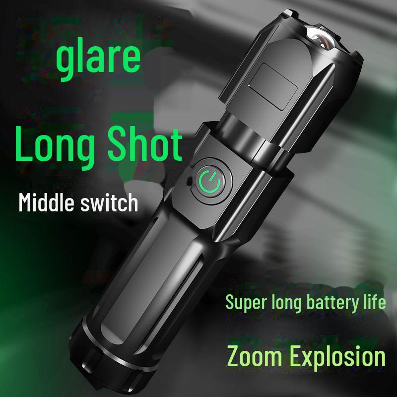 Rechargeable Long-Range Zoom Flashlight: Durable, Portable, and Ideal for Home & Outdoor Use