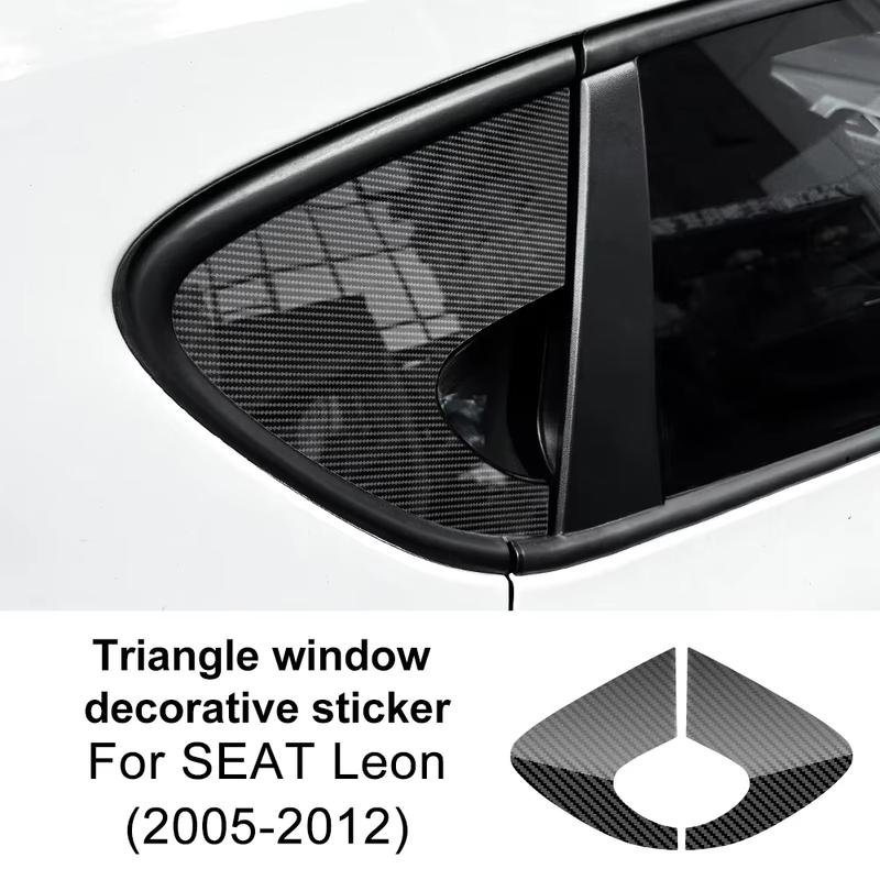 Carbon Fiber Pattern Rear Window Triangle Sticker For SEAT Leon MK1 Altea 2005 2006 2007 2008 2009 2010 2011 2012 Accessories
