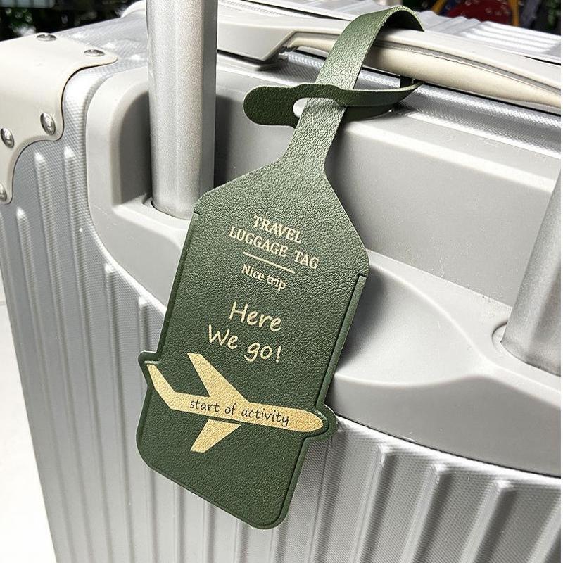 Fashionable Pu Luggage Tag Boarding Pass For Overseas Travel Anti-Loss Name Card Luggage Tag