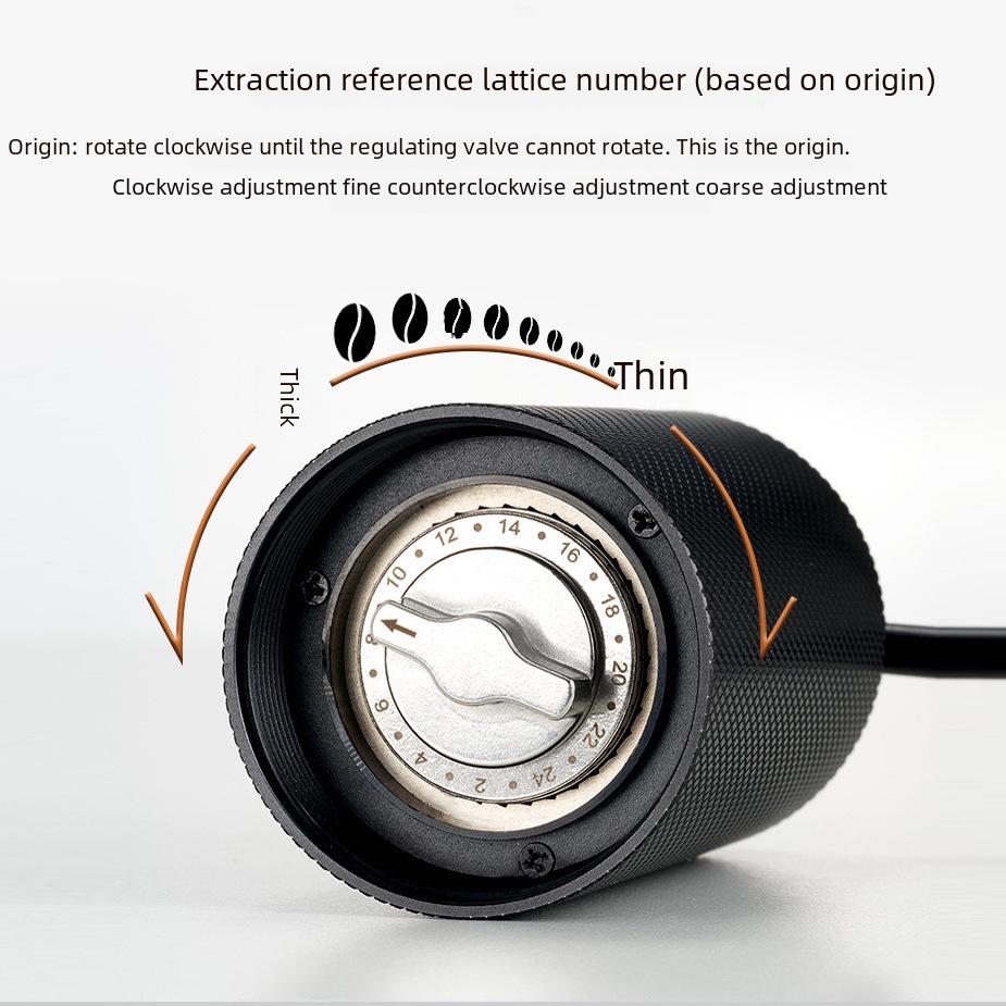 Hand-Crank Coffee Grinder with CNC Titanium-Plated Core for Italian Brews