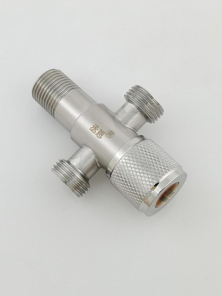 304 Stainless Steel Dual Outlet Hot/Cold Angle Valve Water Heater Diverter Switch