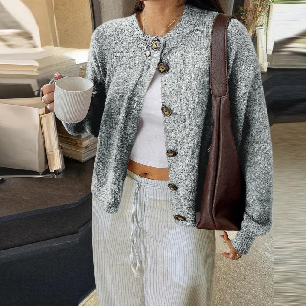 Women's Cardigan Sweaters Lightweight R-Neck Long Sleeve Outfits Fall Fashion Clothing