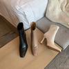Fashion 2025 New Women Ankle Boots Fashion Pointed Toe Ladies Elegant Short Boots Square High Heel Autumn Winter Women's Casual Shoes