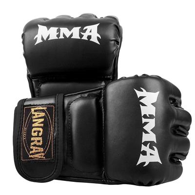 LangRay Half Finger Gloves for Mixed Martial Muay MMA, Arts, Boxing, Thai, Karate, Taekwondo, Etc., Trailing, Men's, Women's (Black)
