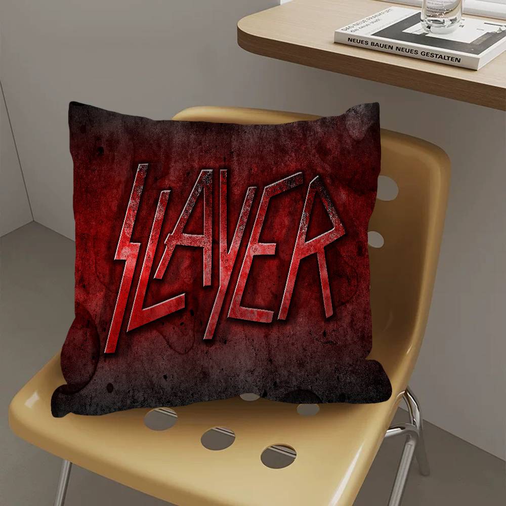 S-Slayer Heavy Metal Band Cushion Cover Polyester Sofa Cushions Decorative Throw Pillows Home Decoration Pillowcover