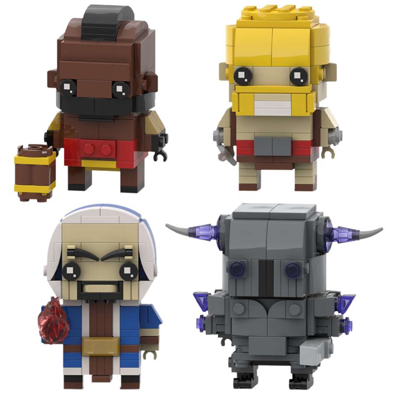 Game Action Figures PEKKA Monk Barbarians Hog Rider Brickheadz Building Blocks MOC Royale Wars Doll Model Kids Toy Birthday Gift