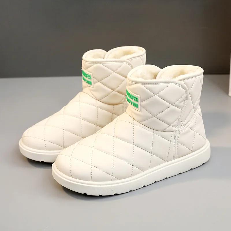 Damen Winter Schneestiefel  Neue Hohe Warme Bequeme Baumwollschuhe  Koreanische Version Samt Dicksohlige Lässige Kurze Stiefel