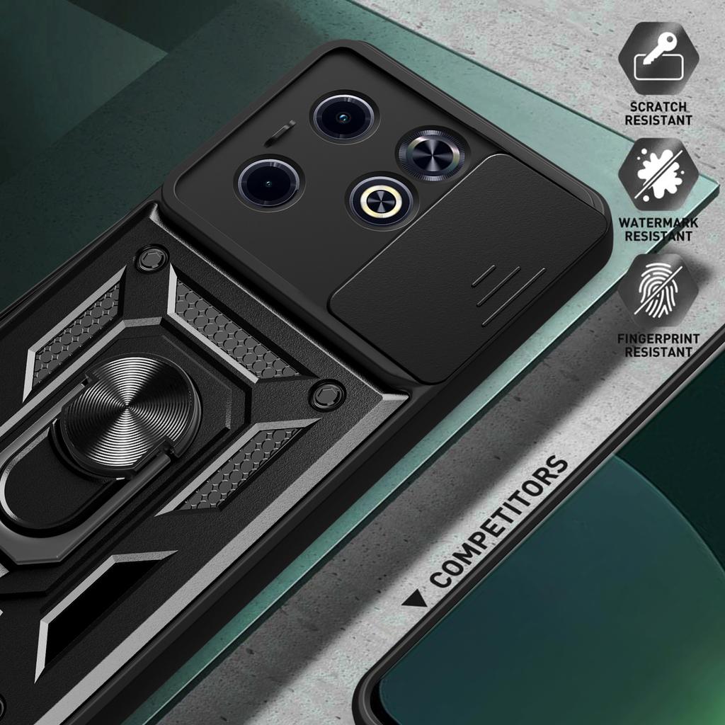 For Infinix Hot 40i/Smart 8 4G Cell Phone Case Slide Lens Lid PC+TPU Shell