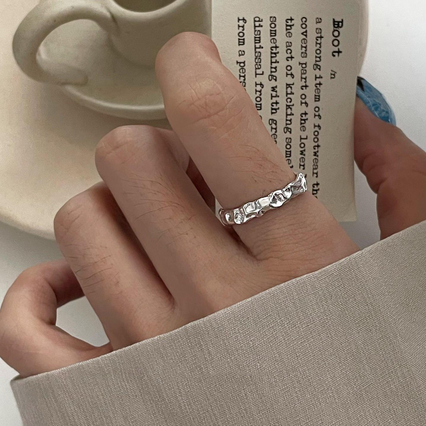 Irregular Texture Women s Open Adjustable Ring - Unique, Versatile, Fashionable Design for Index Finger. Open Adjustable