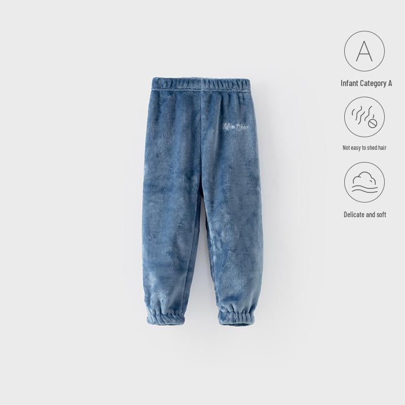 

Children s Flannel Fleece Pajama Pants - Cozy Coral Velvet for Boys 130 cm синій