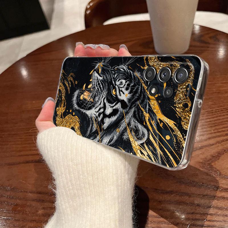 Tiger Animal Clear Soft Phone Case For Samsung Galaxy A56 A57 A37 A55 A54 A36 A35 A26 A25 A16 A17 A07 A52 A34 A73 A53 A21s Cover