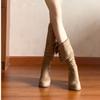 Maillard retro suede two-wear boots women's 2025 new autumn and winter high-heeled stacking boots tall western boots