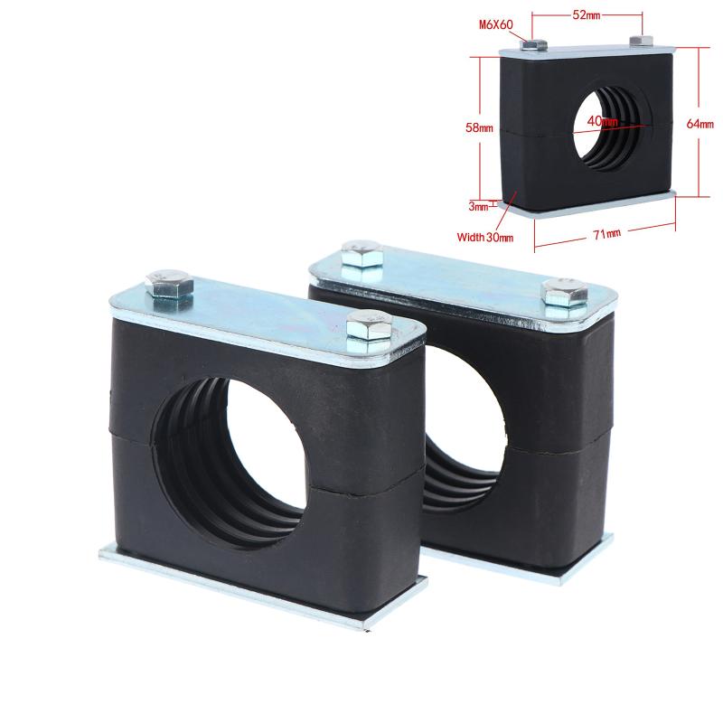 2Pcs Black Nylon Pipe Clamp Bolted Plastic Clip Tube Fastener 6-50Mm Diameter For Fixing And Binding Accessories