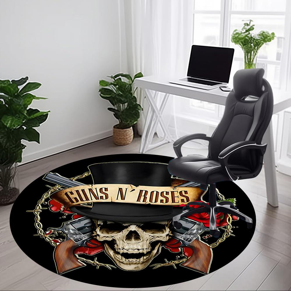 1pc Guns N' RosesChair Carpet for Office, Non-slip, Soft and Durable Office Rug for Interior Decoration, Perfect for Office yy250925152